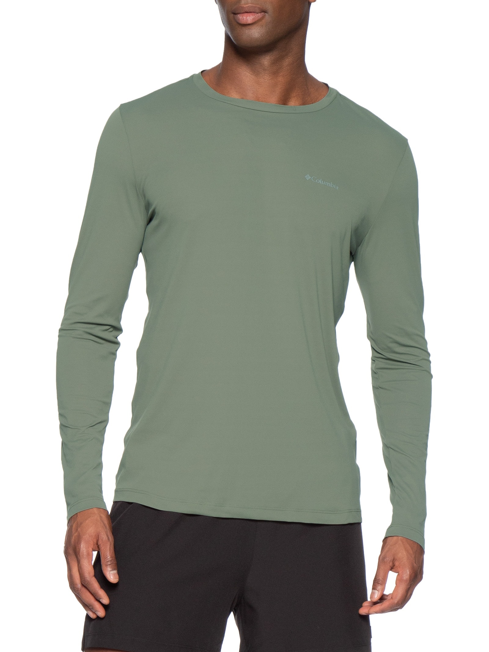 Camiseta Masculina Ml Sportwear Neblina™ Omni-Shad Fps Verde Columbia