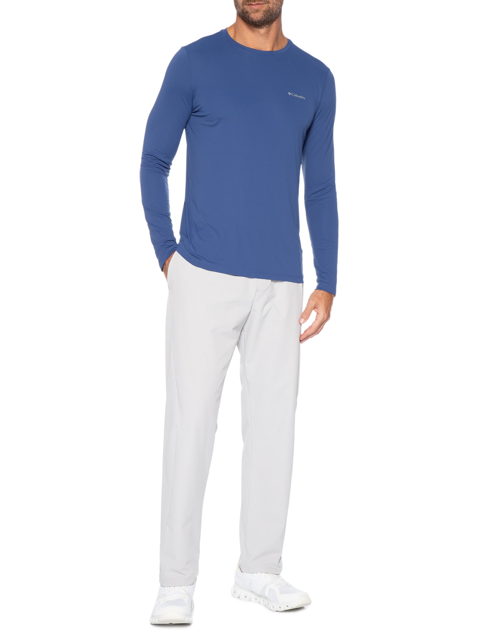 Camiseta Masculina ML Sportwear Neblina™ Omni-Shade™ FPS 50+ Azul Columbia