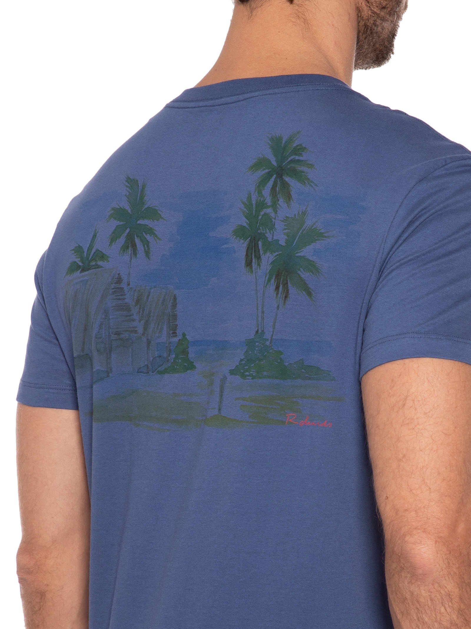 Camiseta Masculina Mm Palm Hut Mc Azul Richards