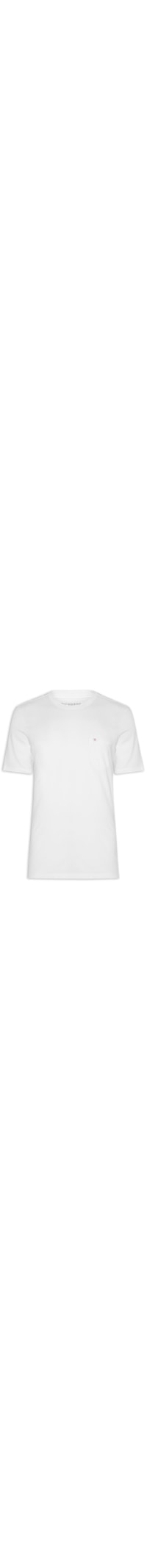 Camiseta Masculina Mm Washed Com Bolso - Branco