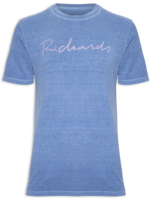 Camiseta Masculina MM Washed Manuscrito – Azul