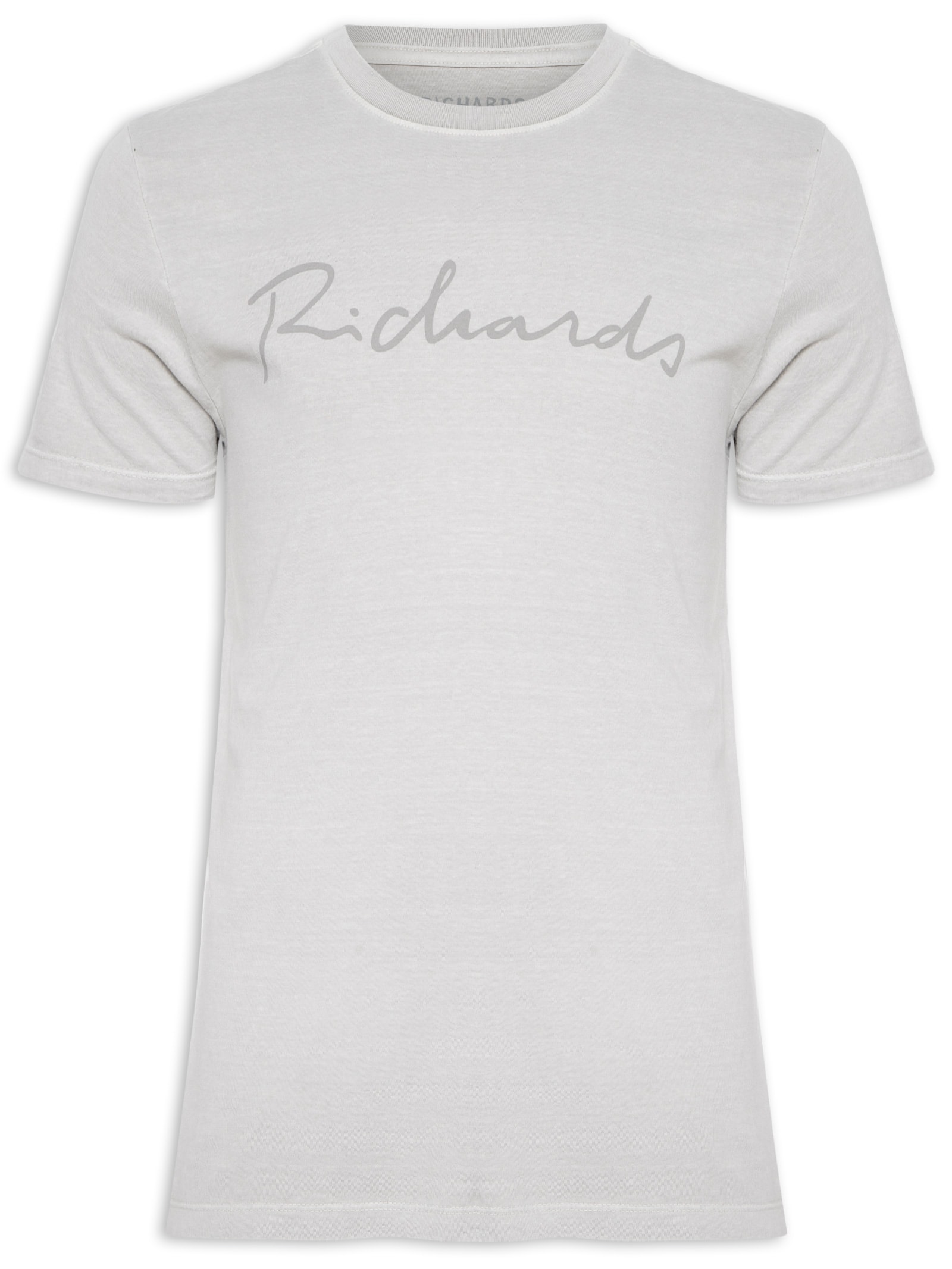 Camiseta Masculina MM Washed Manuscrito Cinza  Richards