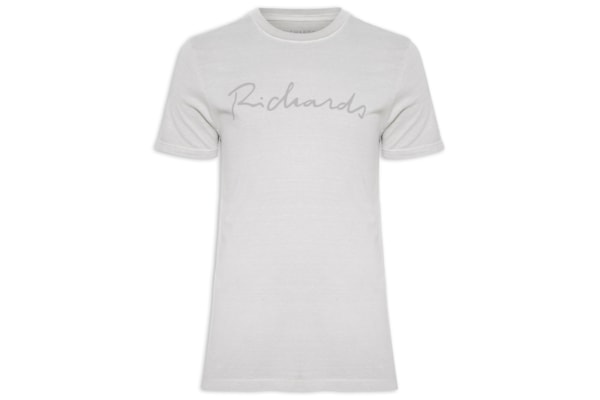 Camiseta Masculina MM Washed Manuscrito - Cinza 