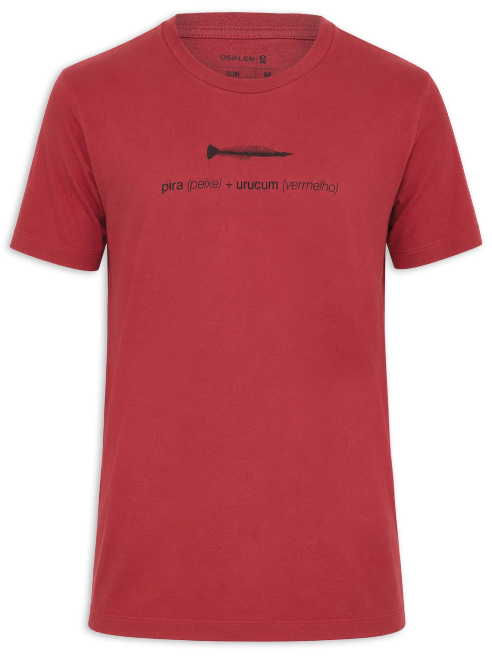 Camiseta Masculina Mnaga Curta Vintage Pira Urucum – Vermelho Osklen