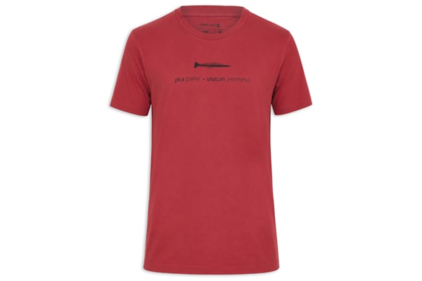 Camiseta Masculina Mnaga Curta Vintage Pira Urucum – Vermelho