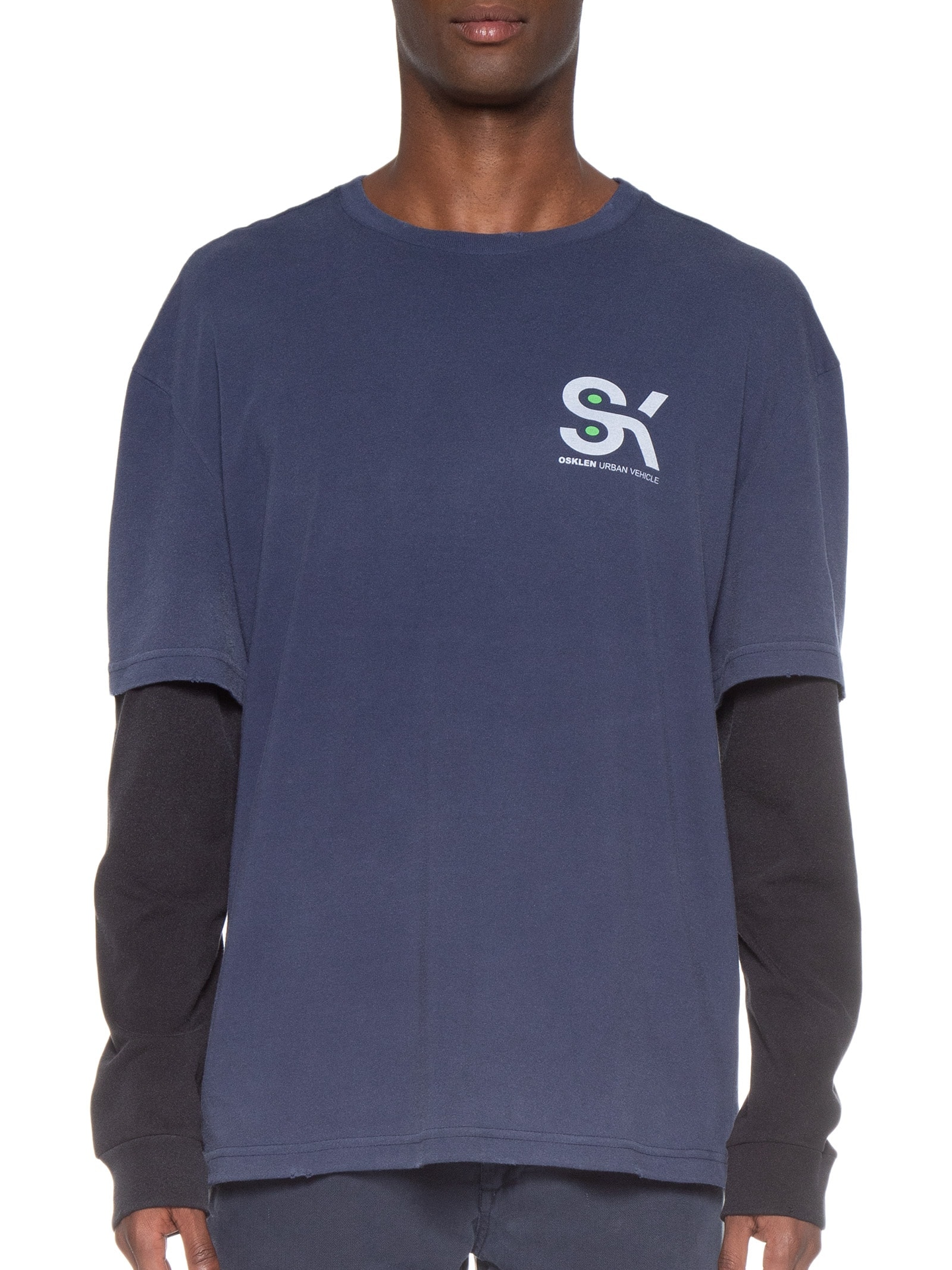 Camiseta Masculina Modelo Manga Longa Sk8 Azul Osklen