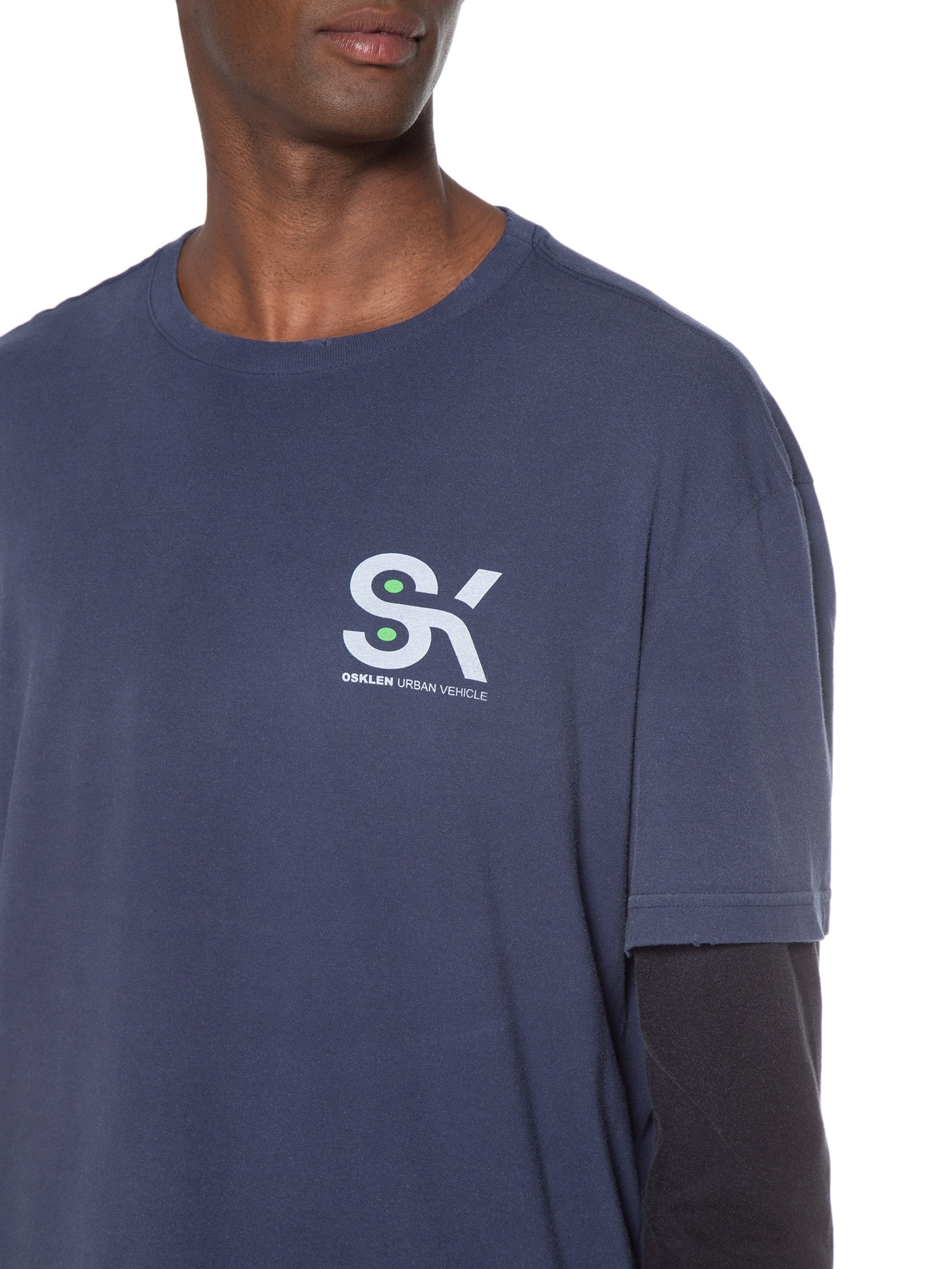 Camiseta Masculina Modelo Manga Longa Sk8 Azul Osklen