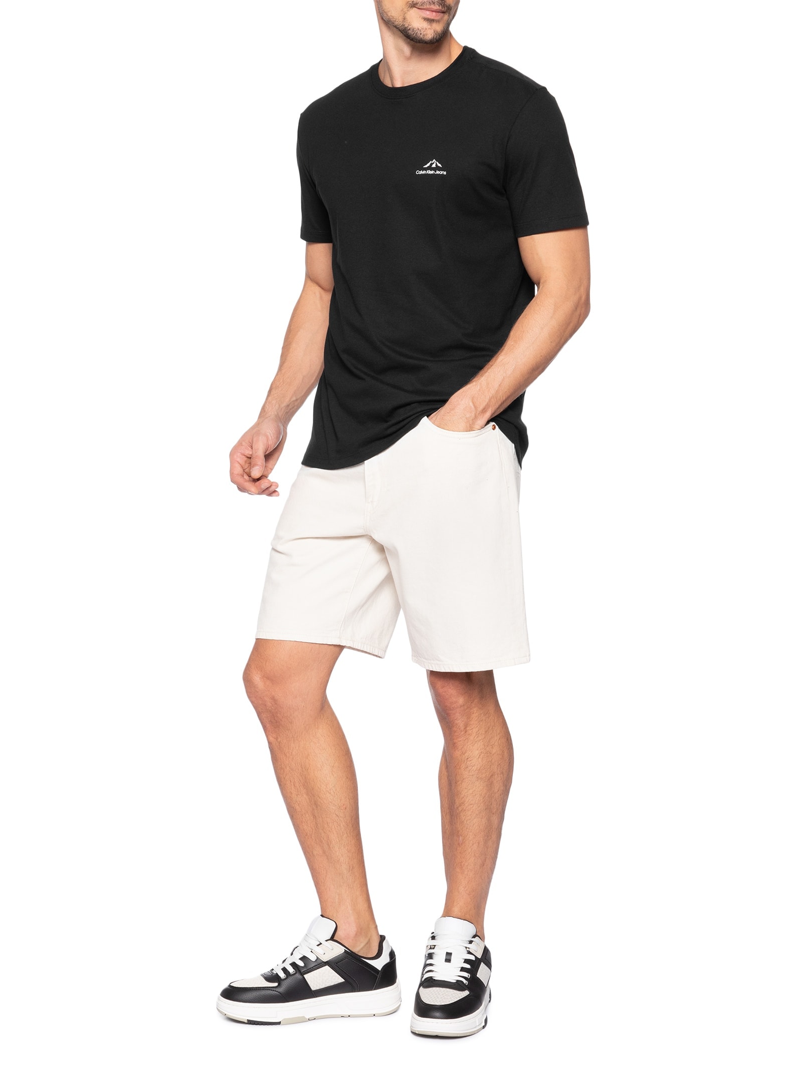 Camiseta Masculina Mountains Preto Calvin Klein Jeans