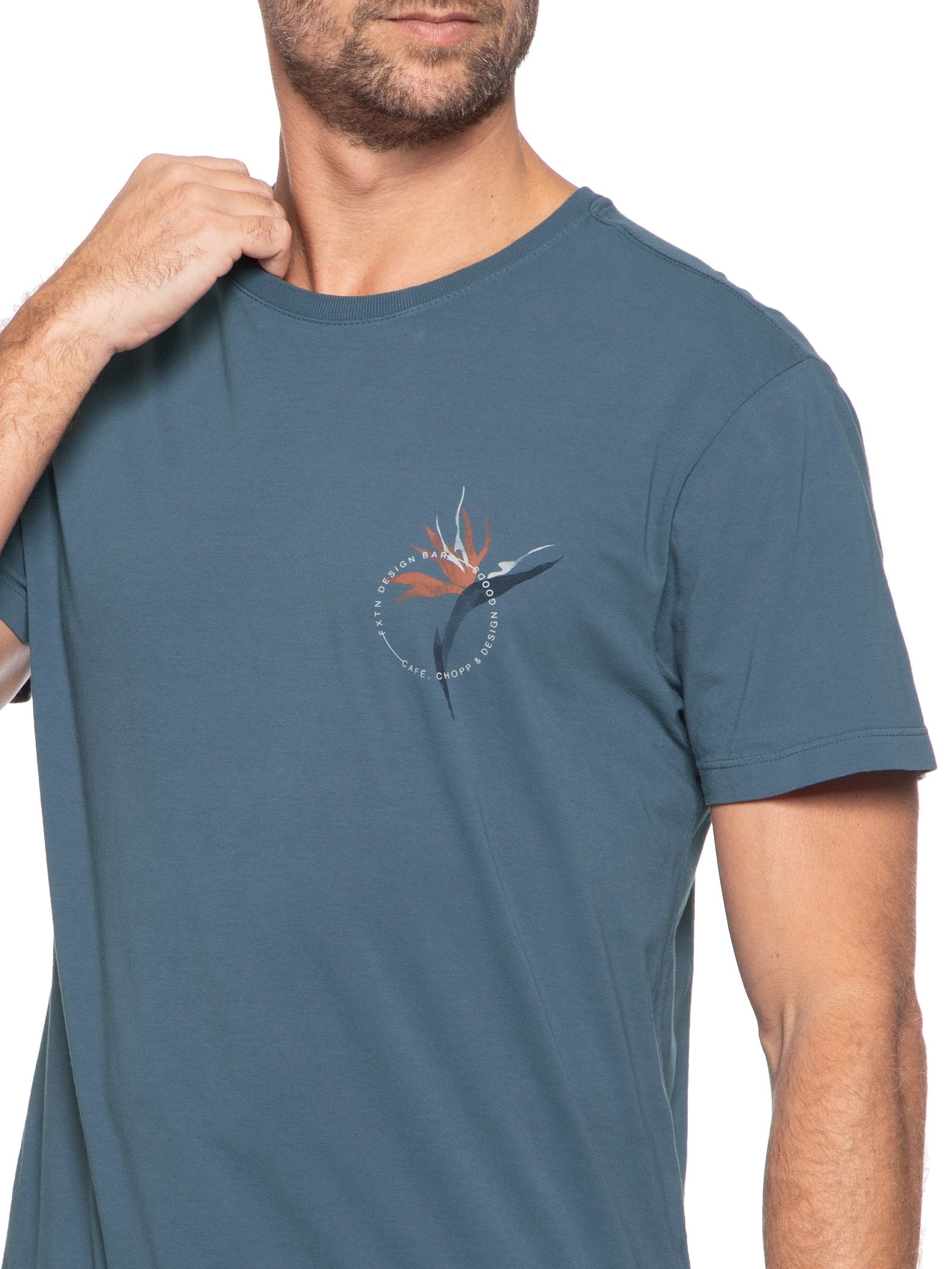 Camiseta Masculina Moza Azul Foxton