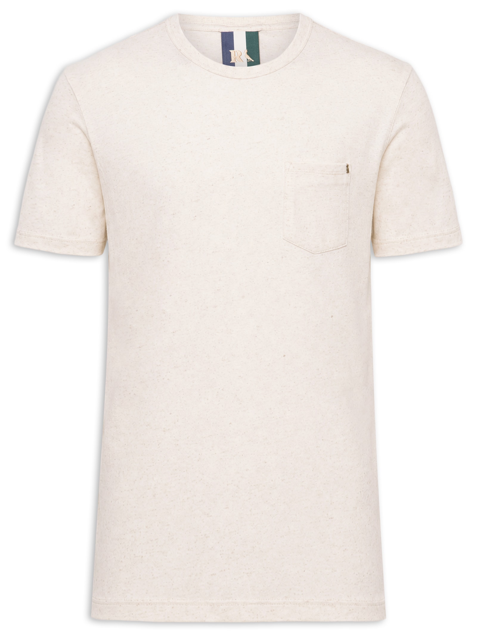 Camiseta Masculina Natural Linho Com Bolso Bege Reserva