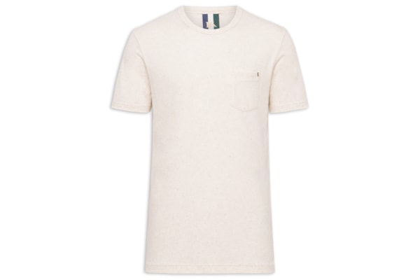 Camiseta Masculina Natural Linho Com Bolso - Bege