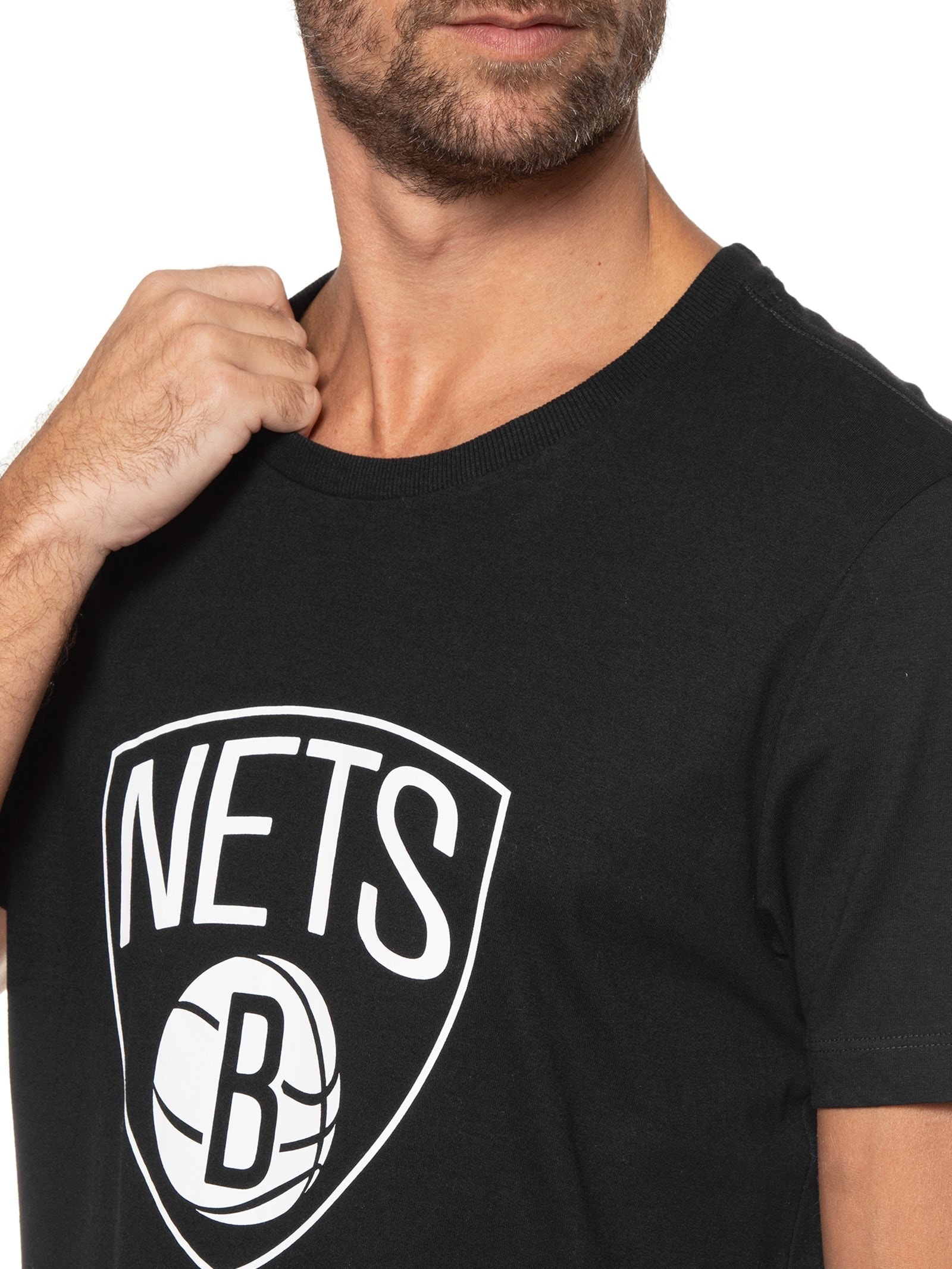 Camiseta Masculina Nba Basic Logo Bronet Preto New Era