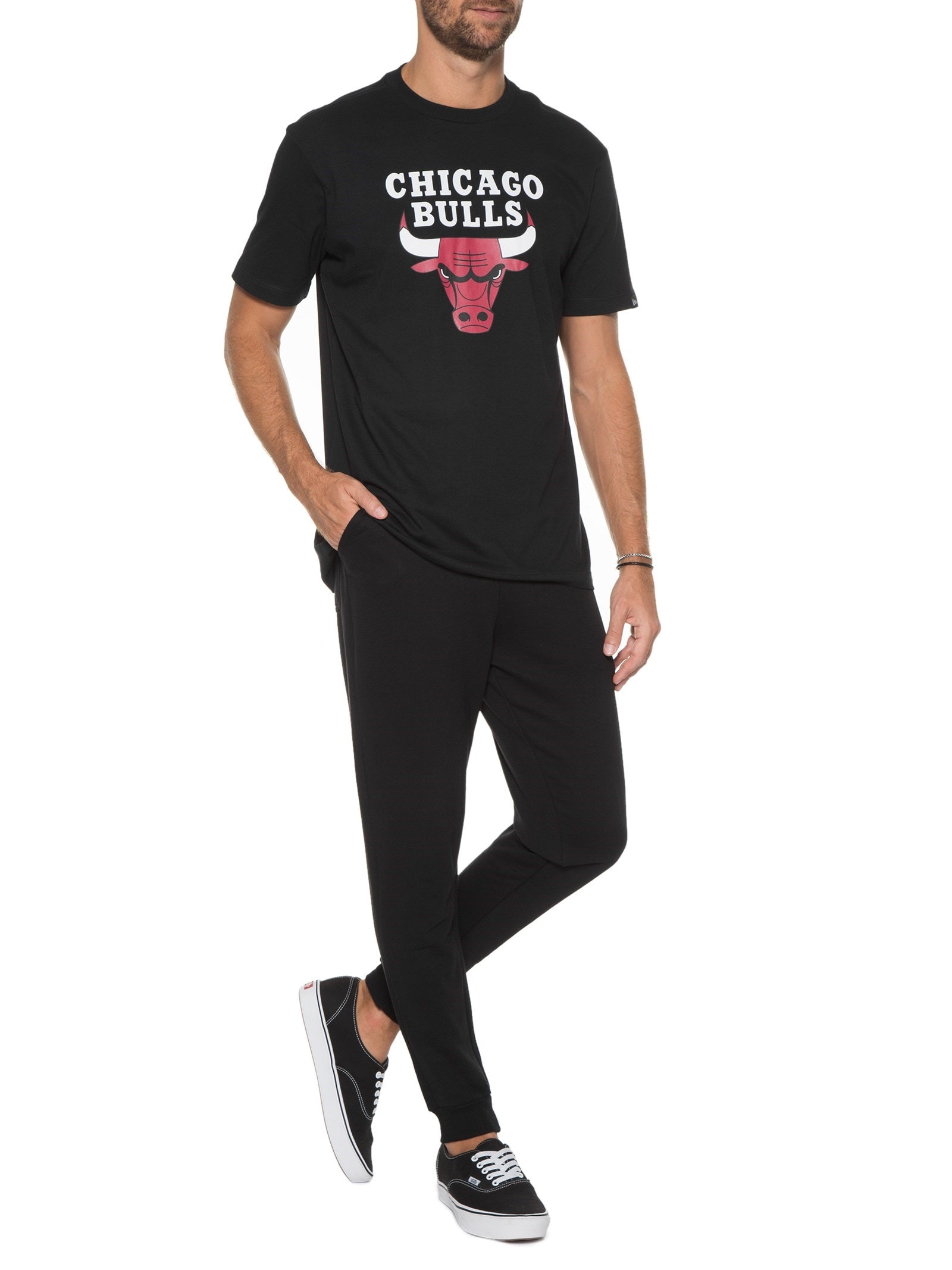 Camiseta Masculina Nba Basic Logo Chibul Preto New Era