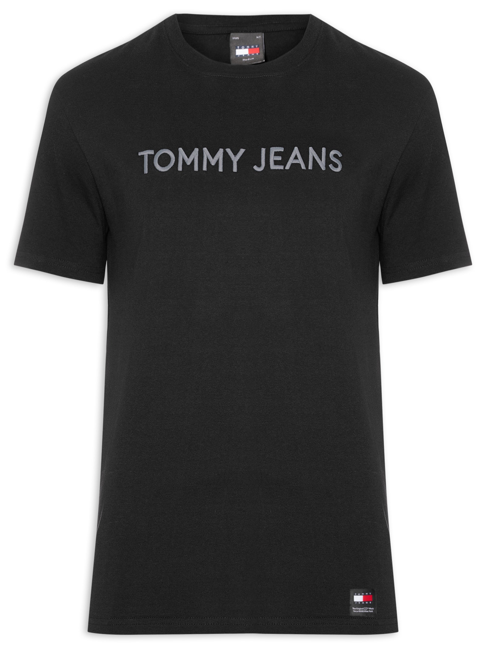 Camiseta Masculina New Classic Regular Fit Em Algodão Preto Tommy Jeans