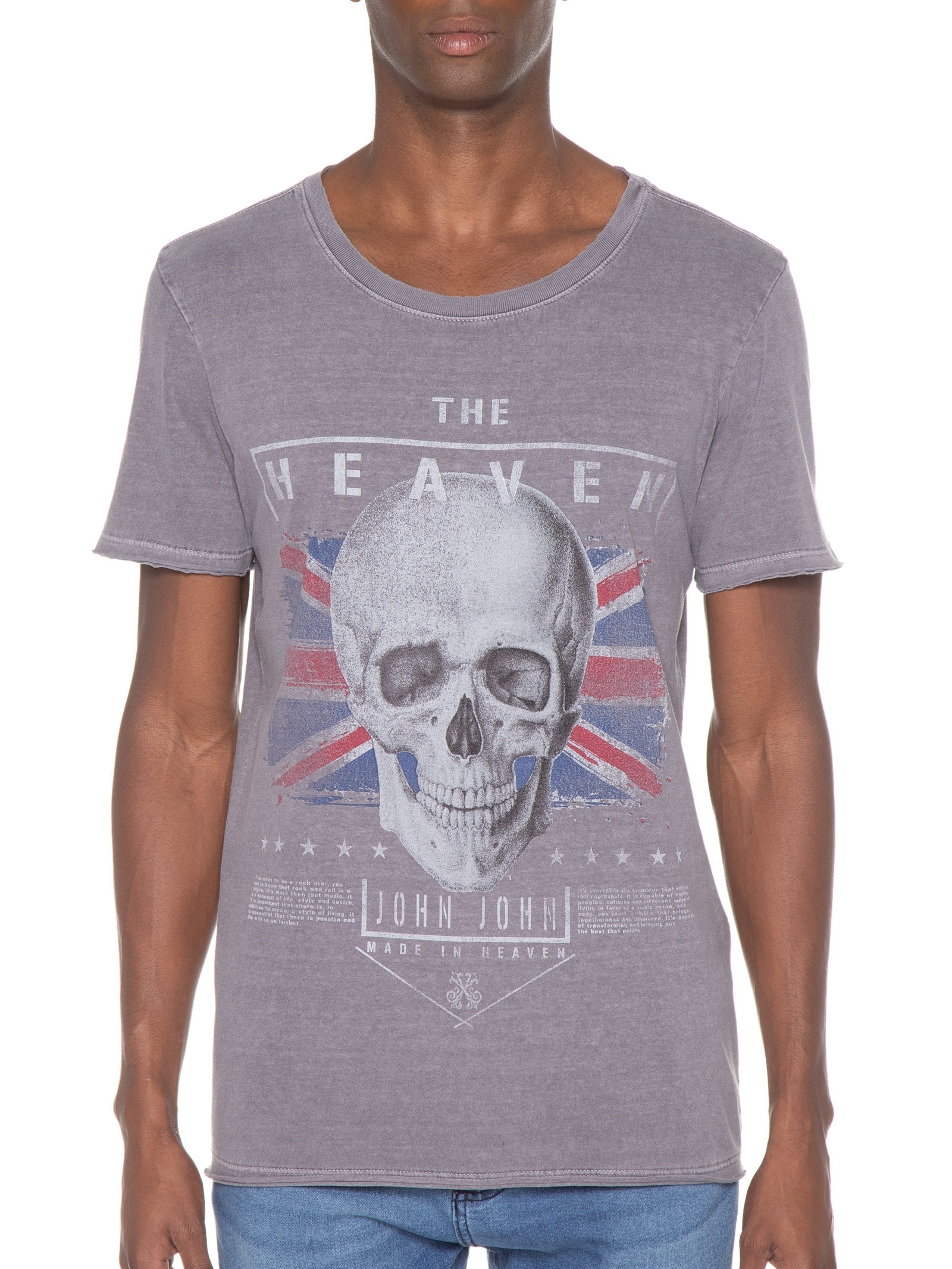Camiseta Masculina Nsl Uk Heroes Cinza John John