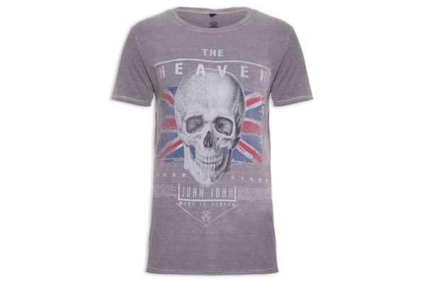 Camiseta Masculina Nsl Uk Heroes - Cinza