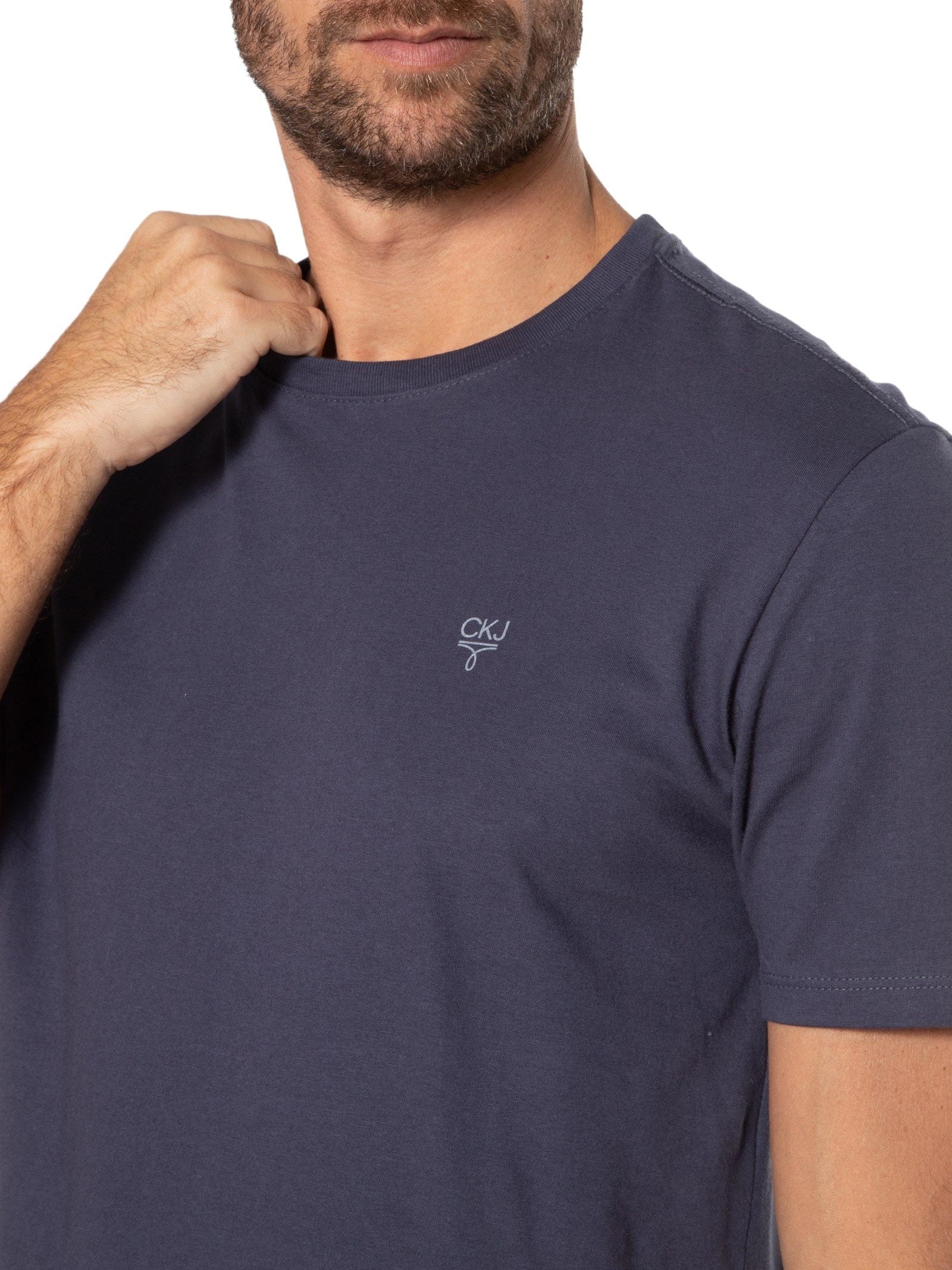 Camiseta Masculina Omega Peito Azul Calvin Klein Jeans