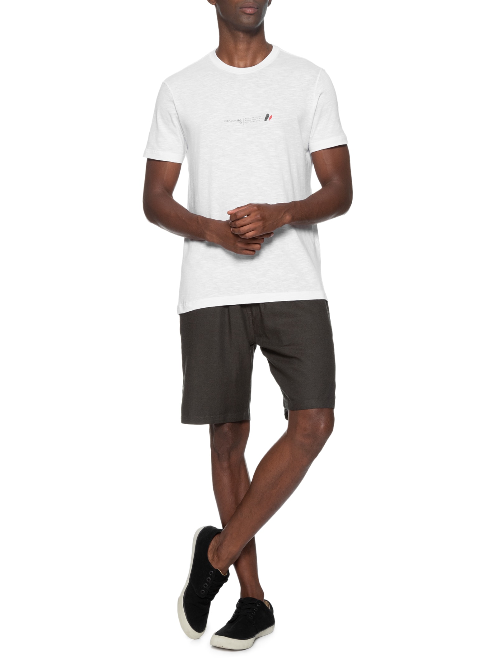 Camiseta Masculina Organic Rough Ag Symbol Maculino Branco Osklen