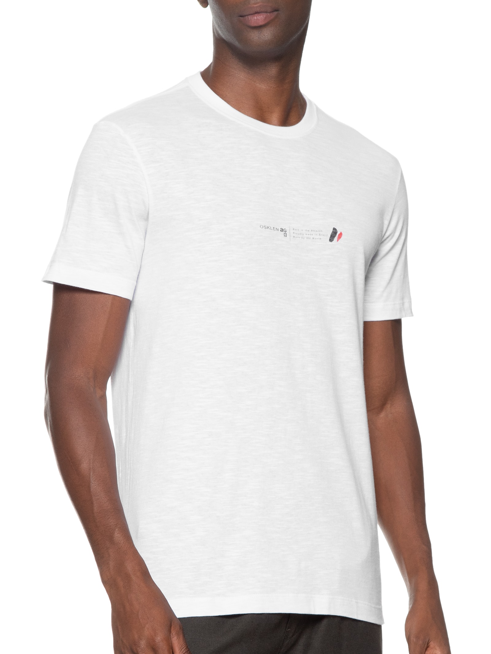 Camiseta Masculina Organic Rough Ag Symbol Maculino Branco Osklen