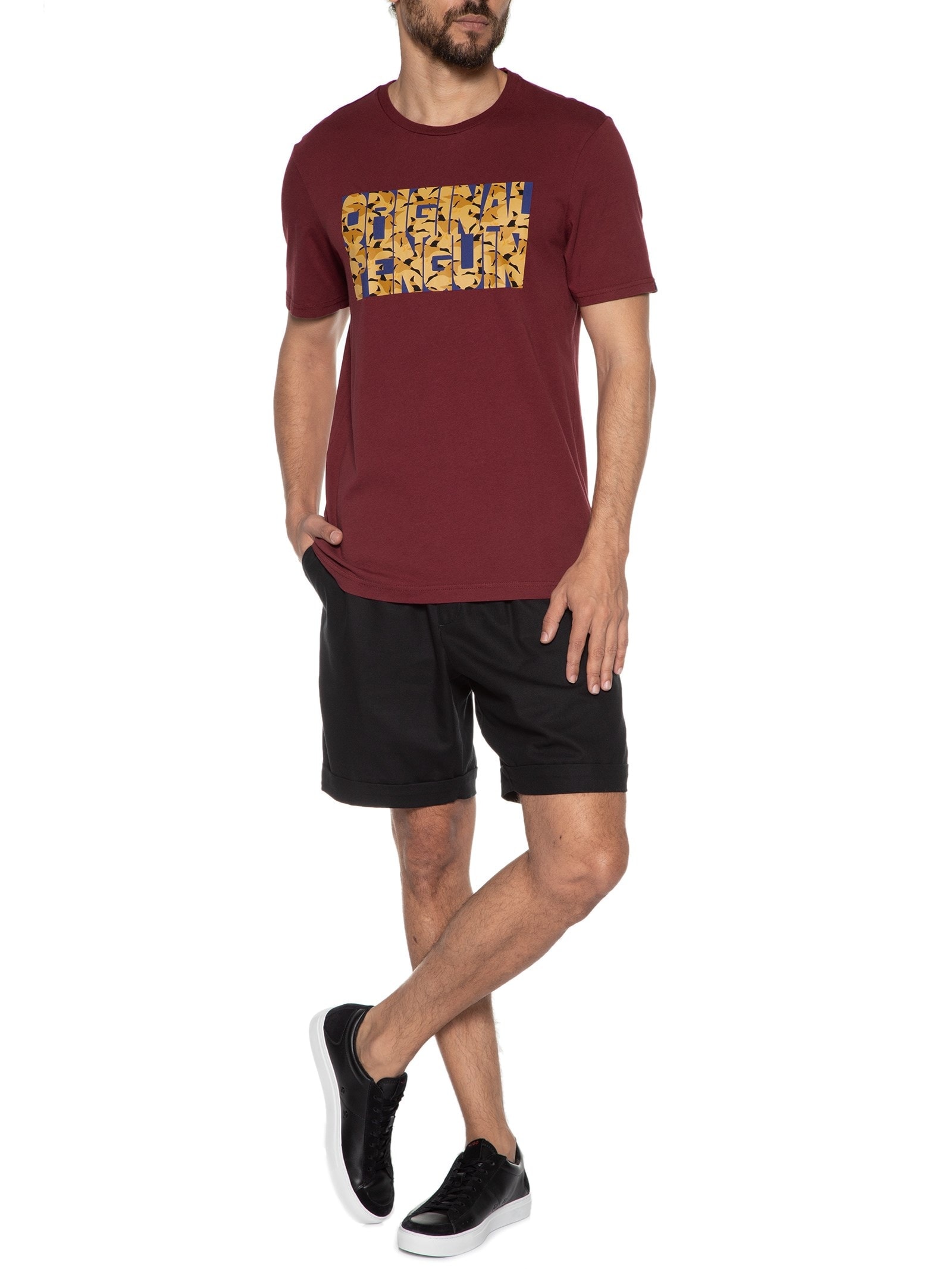 Camiseta Masculina Original Estampada Vinho Original Penguin