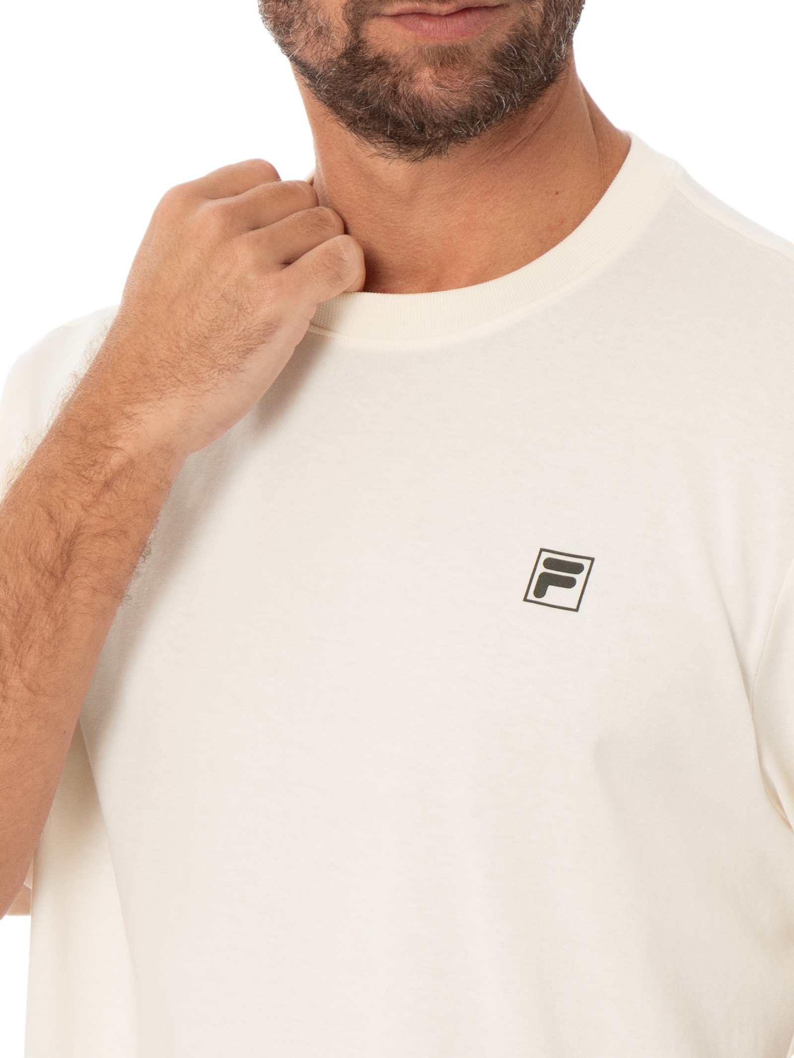 Camiseta Masculina Over Box Soft Blend Off White Fila