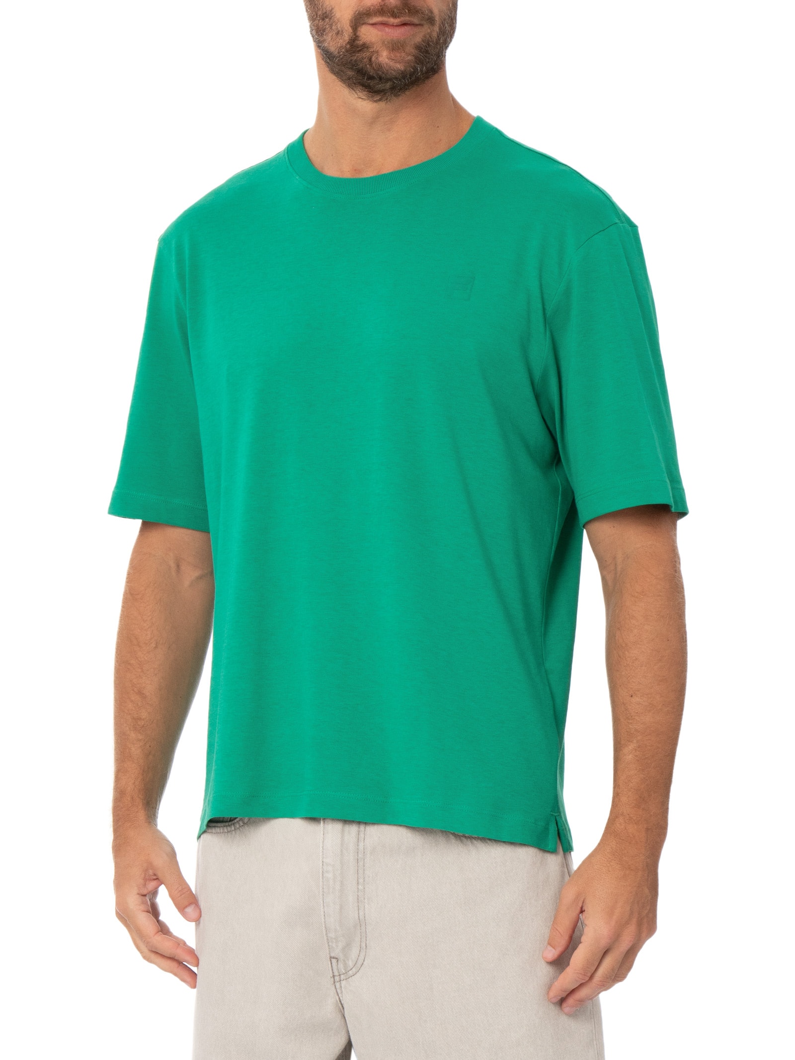 Camiseta Masculina Over Box Soft Blend Verde Fila