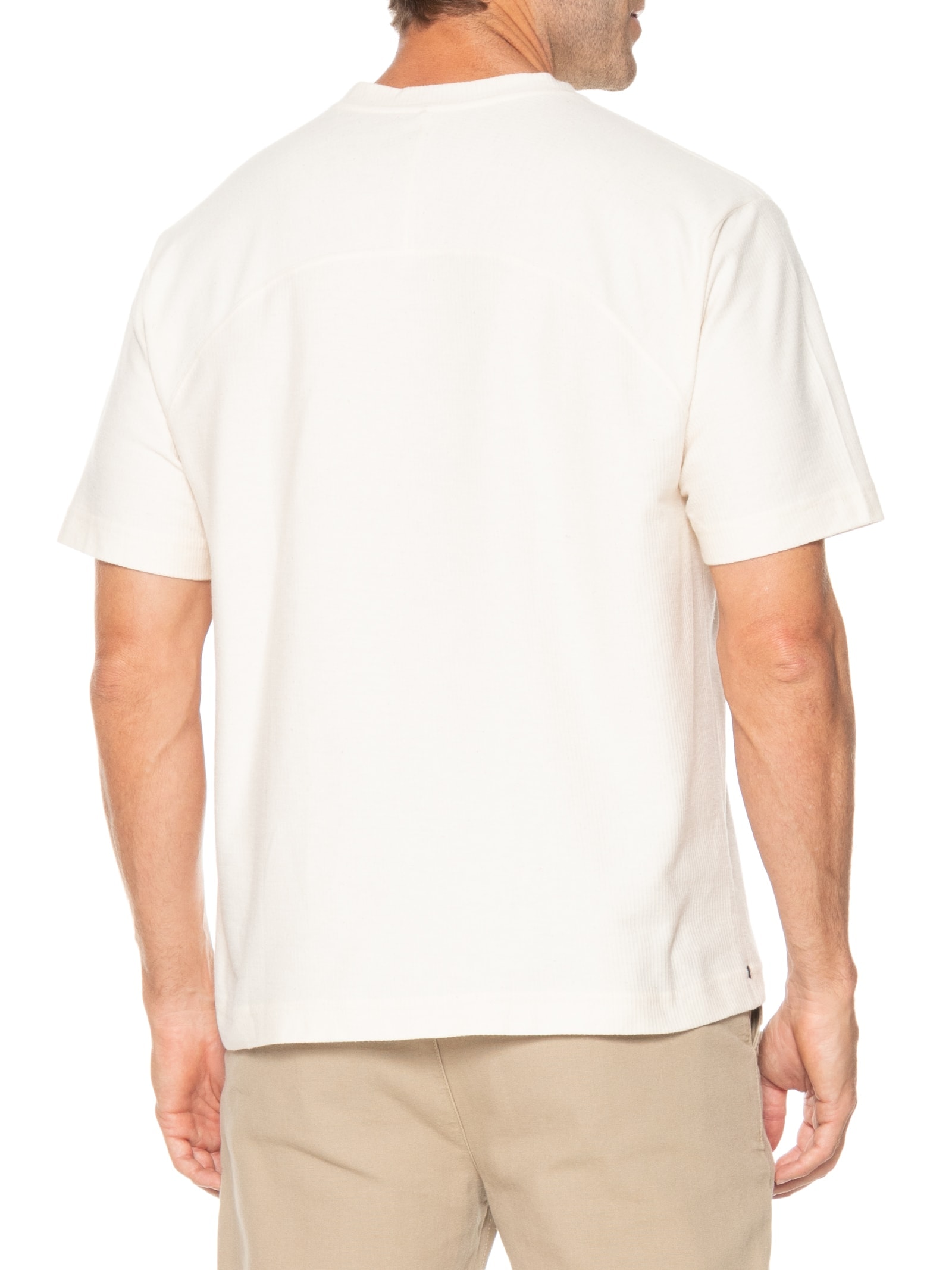 Camiseta Masculina Over Canelado Light Manga Curta Off White Osklen
