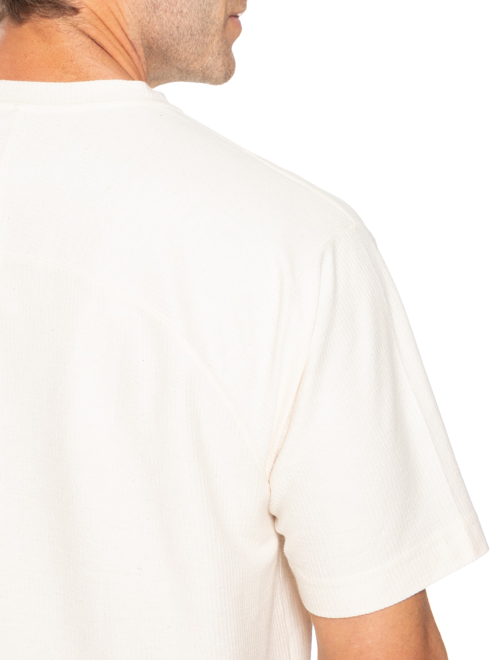 Camiseta Masculina Over Canelado Light Manga Curta Off White Osklen
