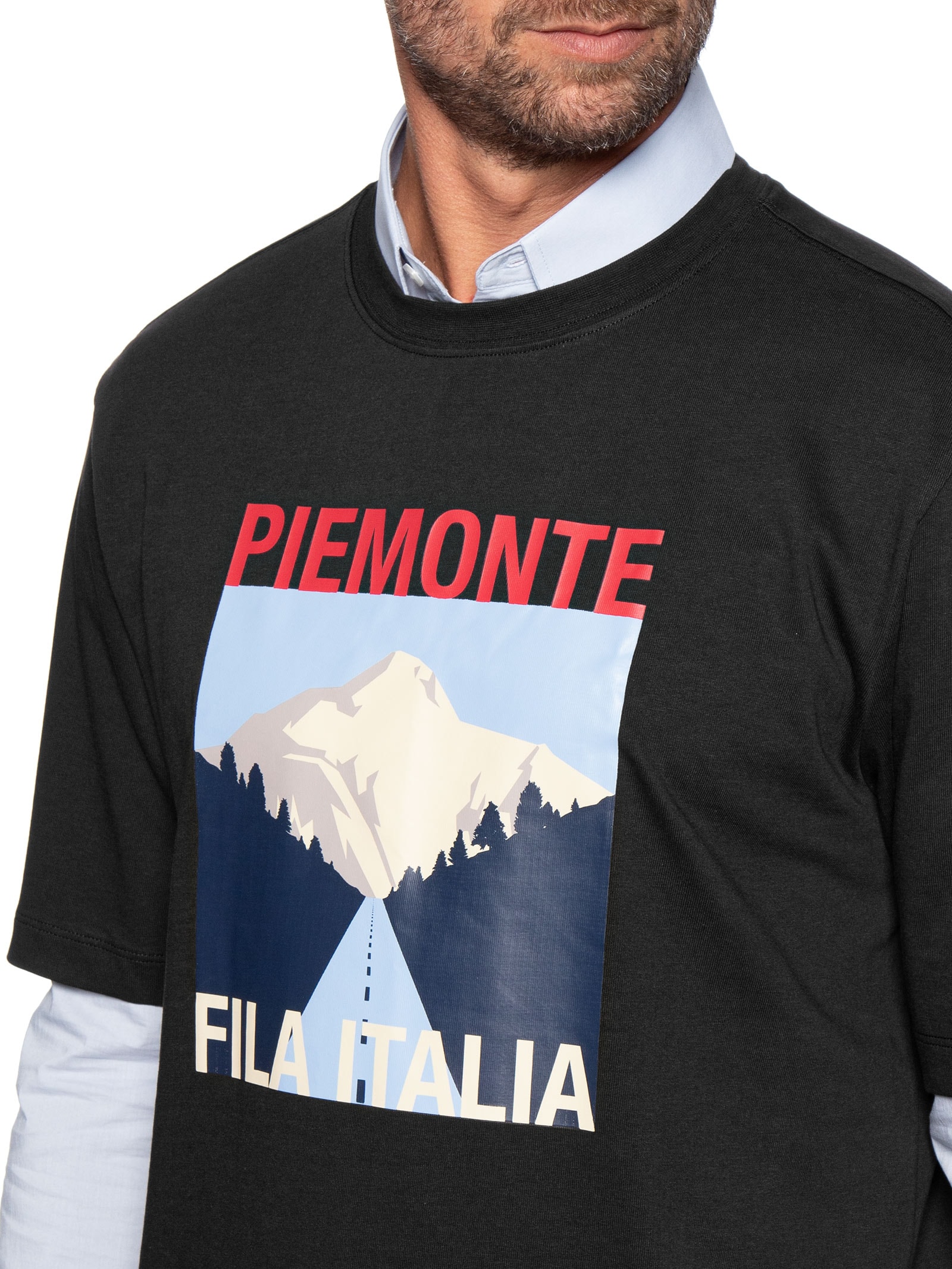 Camiseta Masculina Over Piemonte Preto Fila