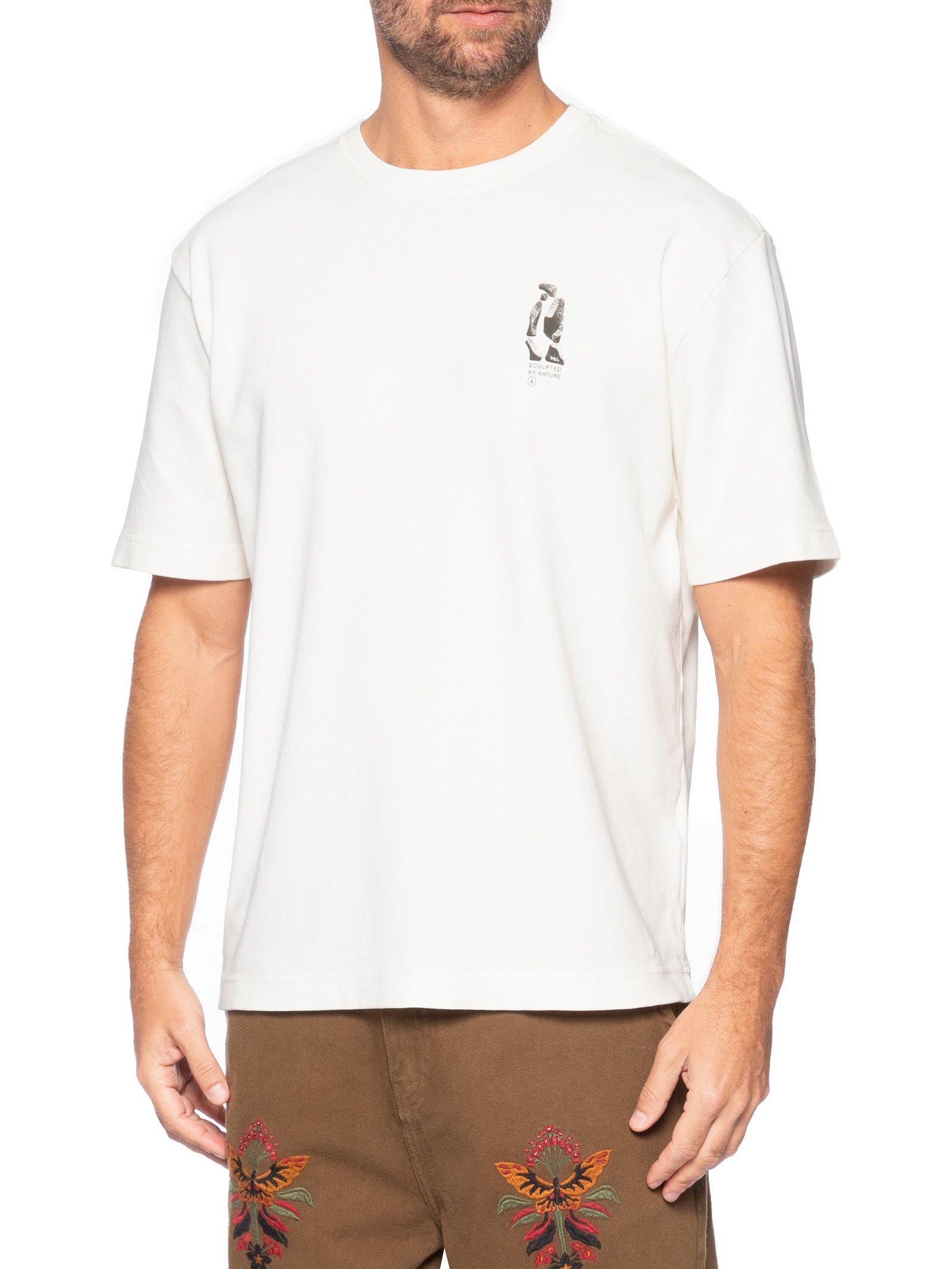 Camiseta Masculina Oversized Estampa Cluster Branco Austral