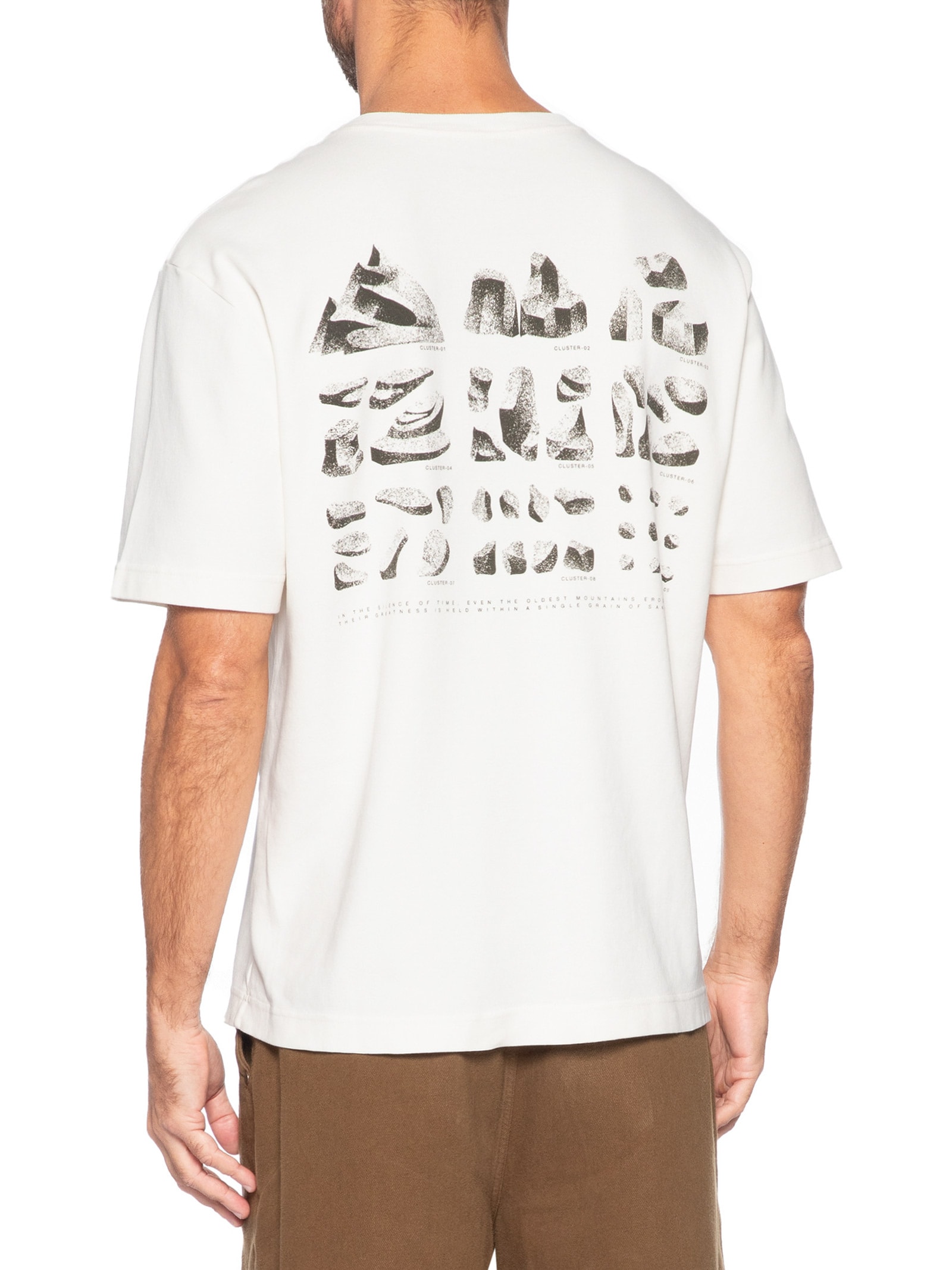 Camiseta Masculina Oversized Estampa Cluster Branco Austral