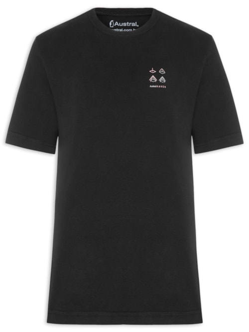 Camiseta Masculina Oversized Estampa Haven – Preto