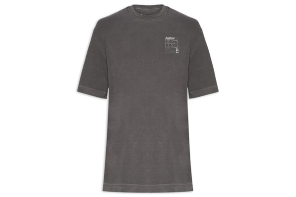 Camiseta Masculina Oversized Estampa Tech - Marrom