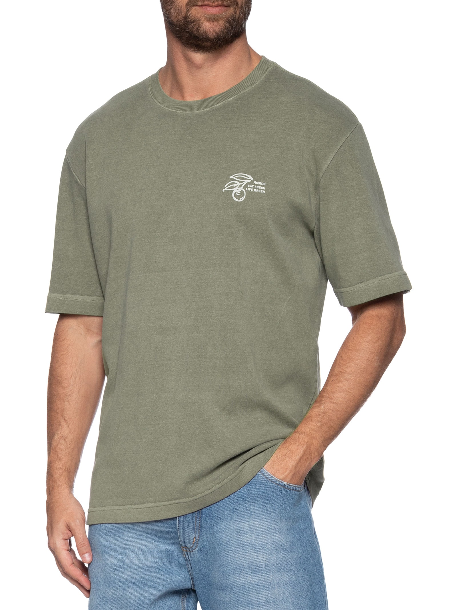Camiseta Masculina Oversized Fresh - Verde - Austral