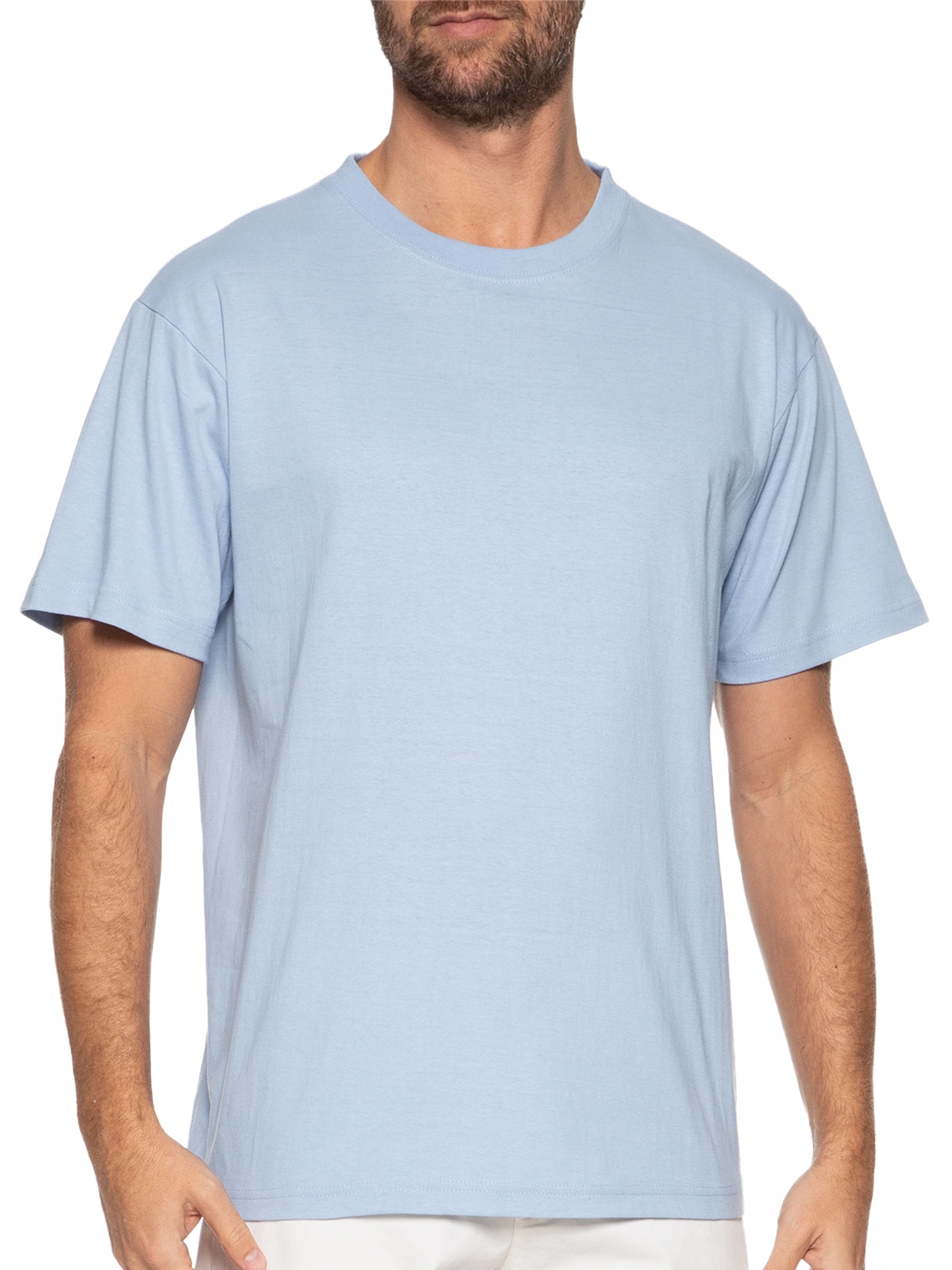 Camiseta Masculina Oversized Gola Redonda Azul Basiq Men