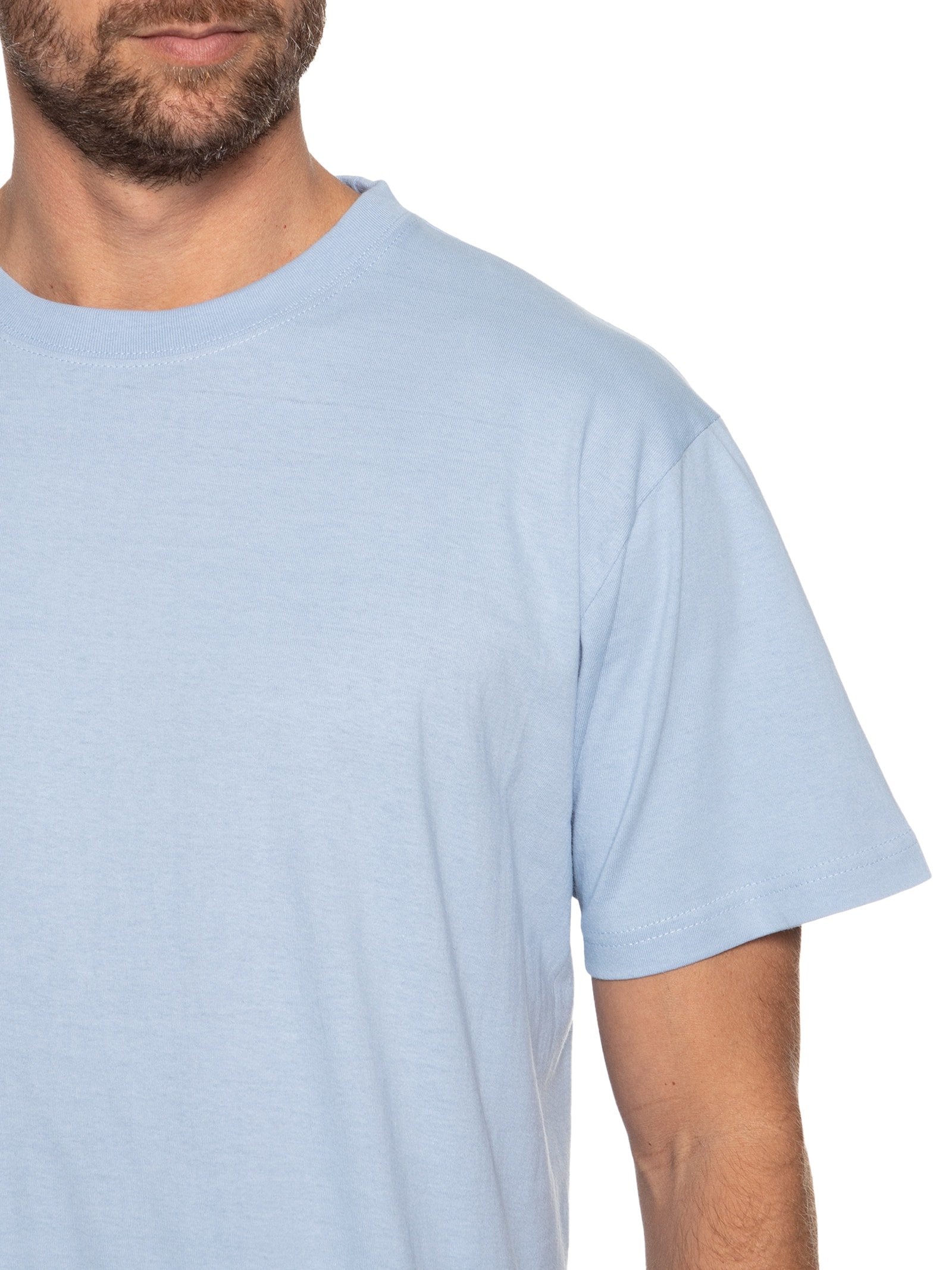 Camiseta Masculina Oversized Gola Redonda Azul Basiq Men