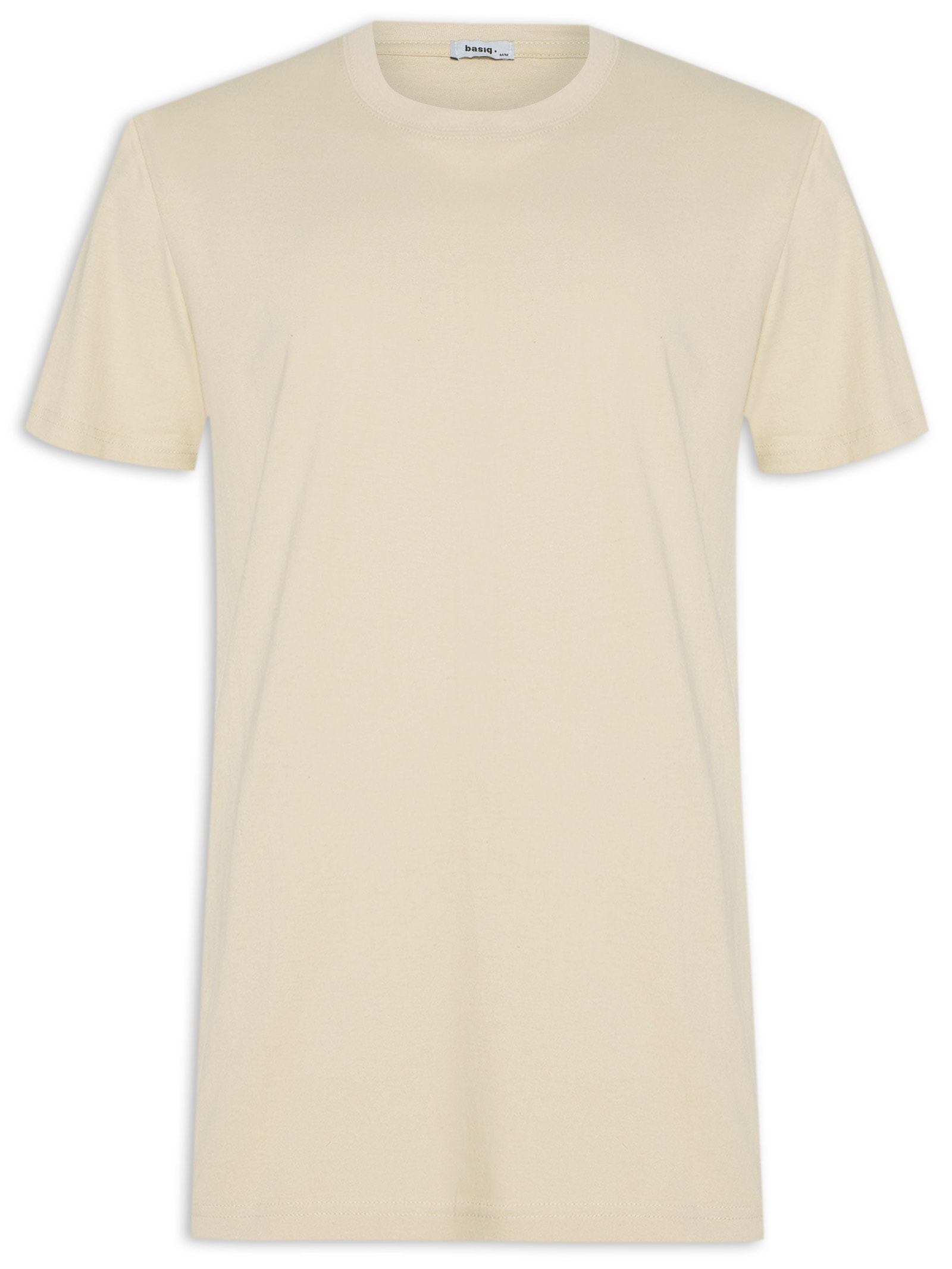 Camiseta Masculina Oversized Gola Redonda Bege Basiq Men