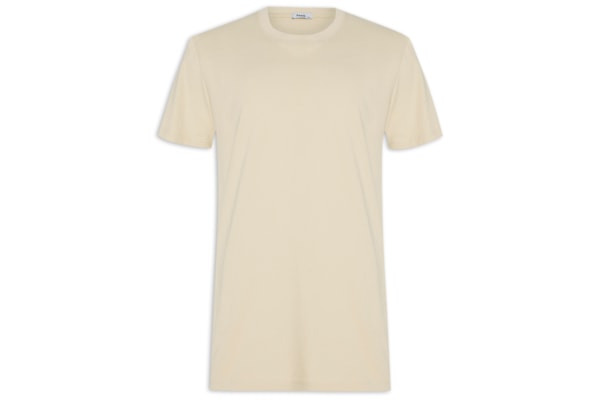 Camiseta Masculina Oversized Gola Redonda - Bege