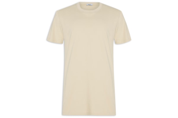 Camiseta Masculina Oversized Gola Redonda - Bege