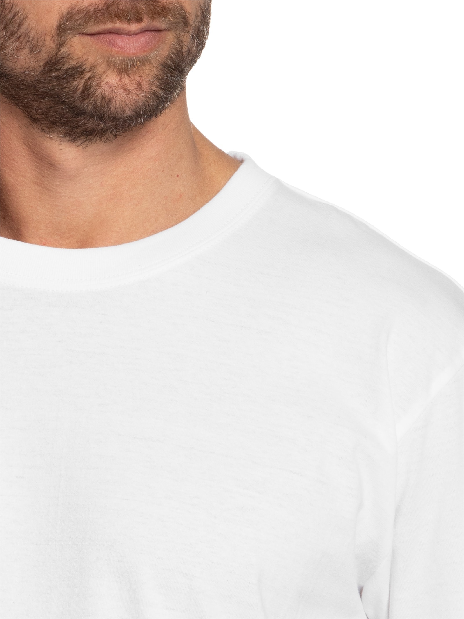 Camiseta Masculina Oversized Gola Redonda Branco Basiq Men