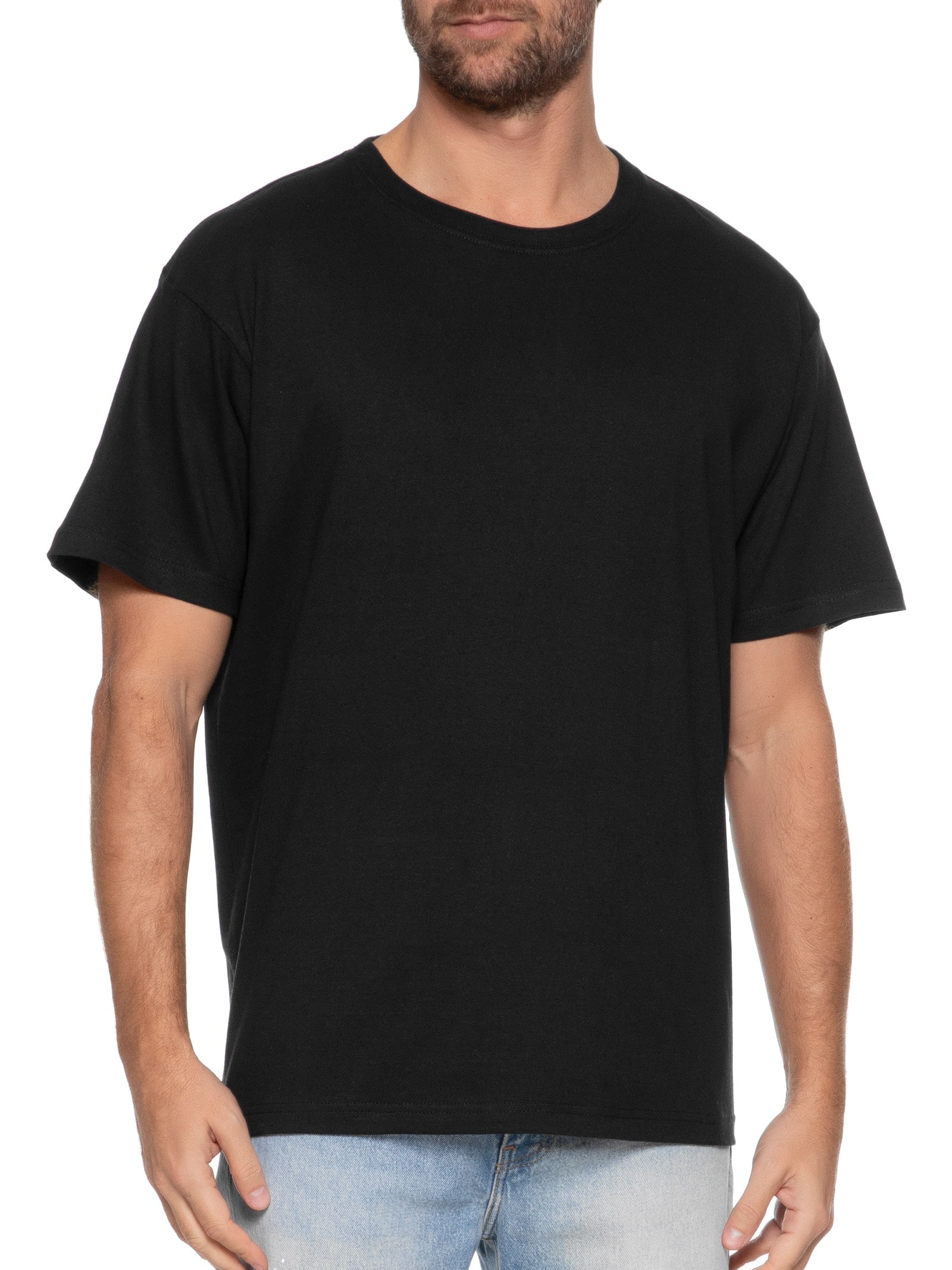 Camiseta Masculina Oversized Gola Redonda Preto Basiq Men