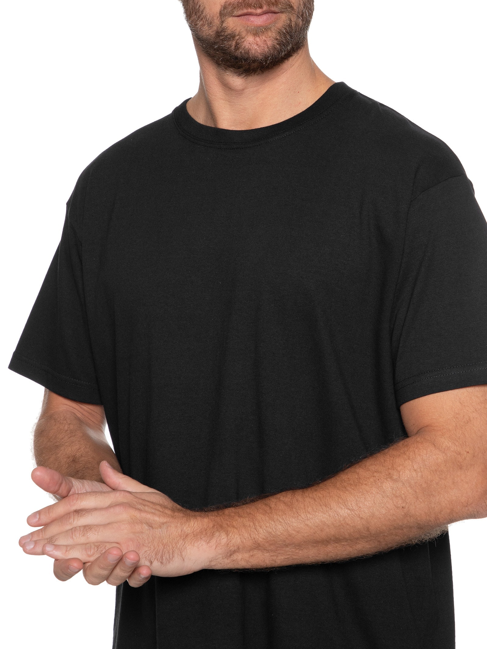 Camiseta Masculina Oversized Gola Redonda Preto Basiq Men