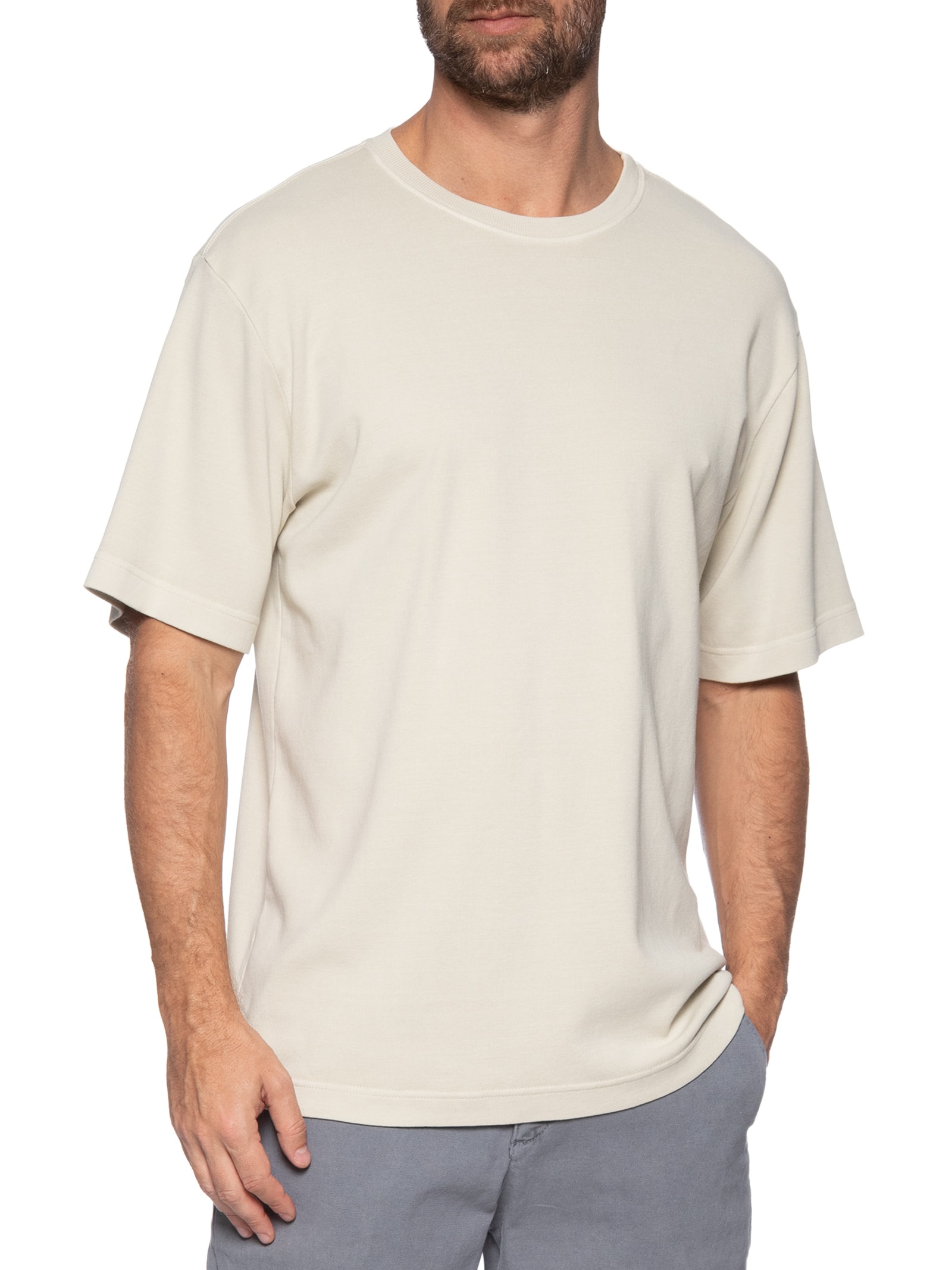 Camiseta Masculina Oversized Heavy Stone Bege Austral