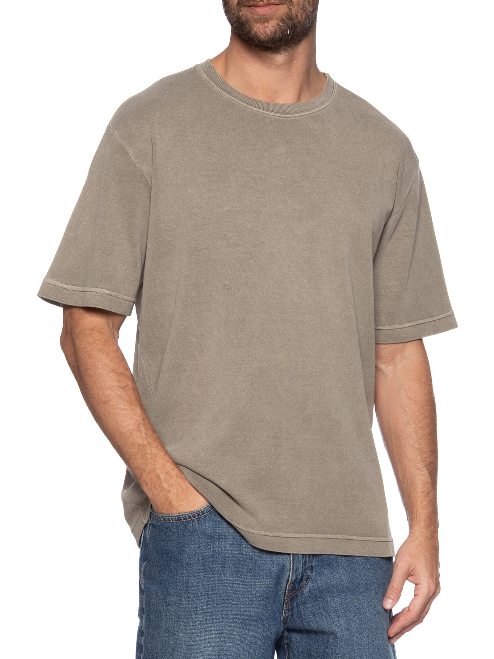 Camiseta Masculina Oversized Heavy Stone Marrom Austral