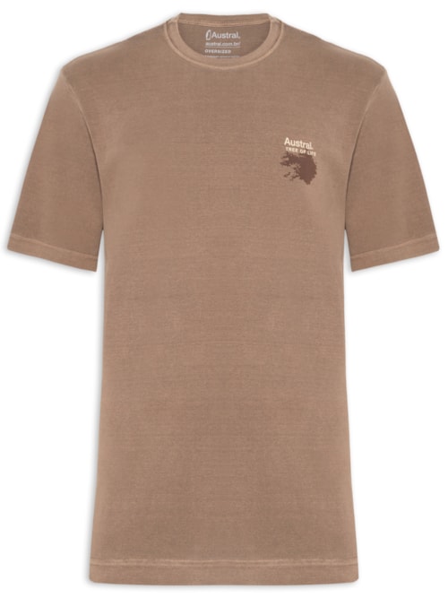 Camiseta Masculina Oversized Life – Marrom