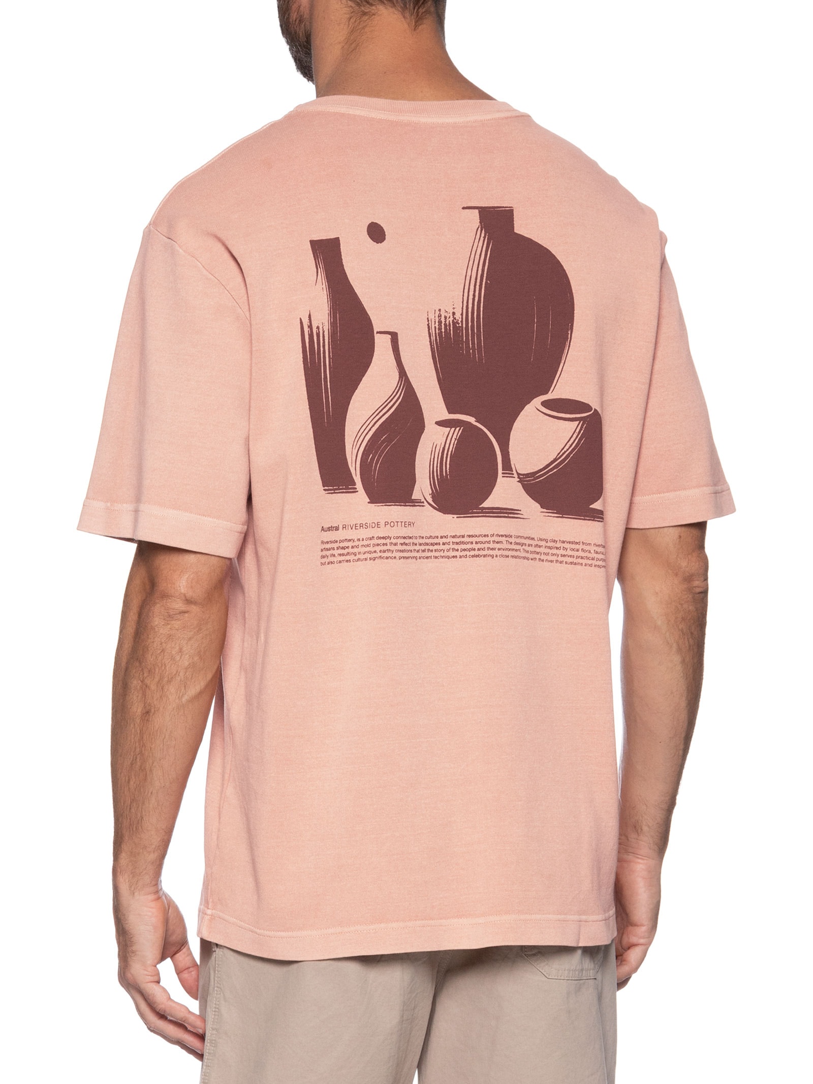 Camiseta Masculina Oversized Pottery Laranja Austral