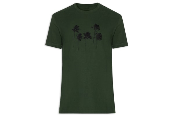 Camiseta Masculina Palm Tree Juta - Verde