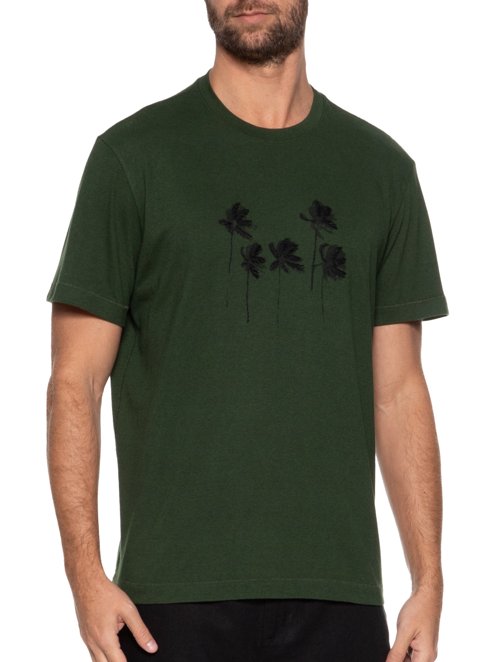 Camiseta Masculina Palm Tree Juta Verde Osklen