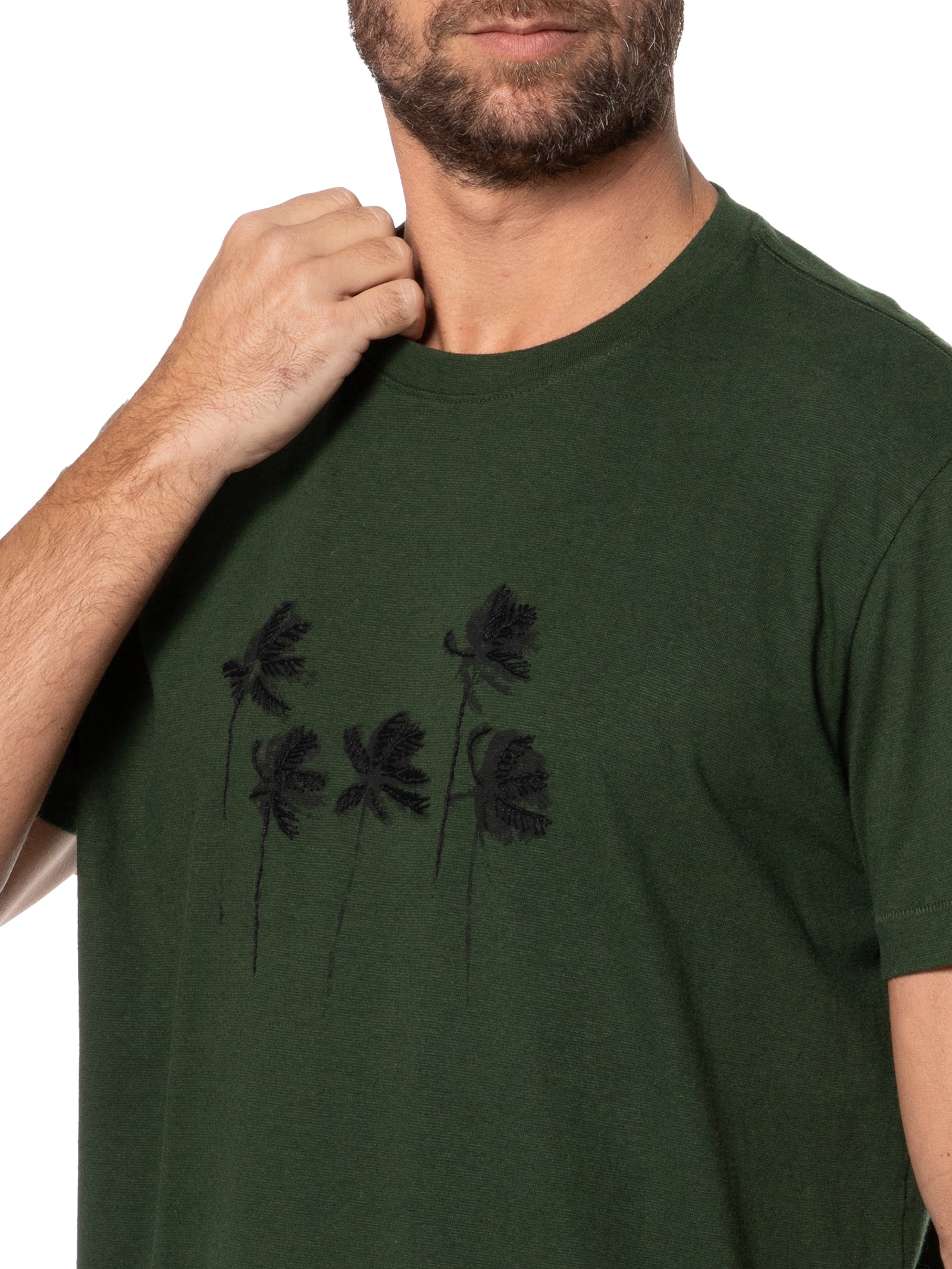 Camiseta Masculina Palm Tree Juta Verde Osklen