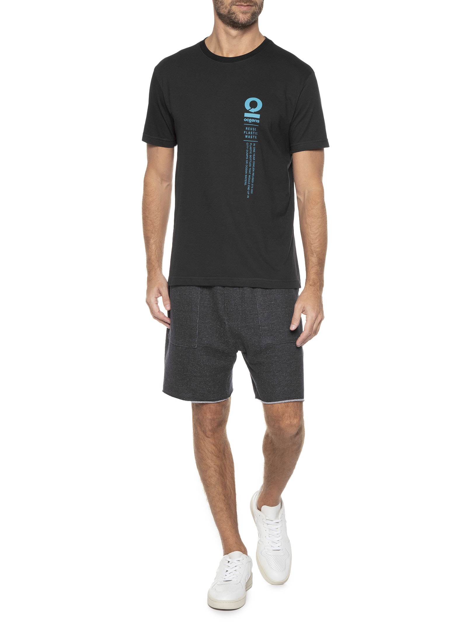 Camiseta Masculina Pet Reuse Plastic Waste Preto Osklen